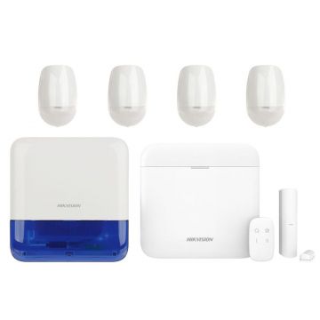 Kit sistem de alarma, wireless, 32 partitii, 96 zone, 3G/4G, 5 zone, sirena de exterior,  Hikvision, KITAXPRO96+5Z+SIR