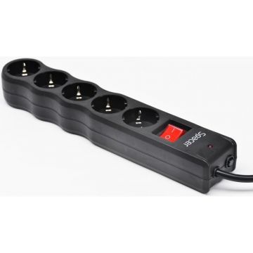 Priza cu protectie prelungitor 5 prize 1.8m Spacer Defender Priza cu protectie prelungitor 5 prize 1.8m Spacer Defender