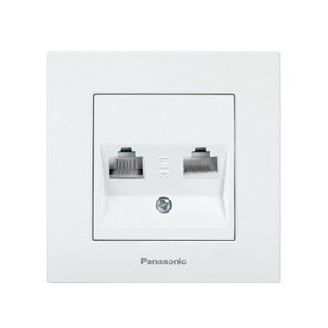 Priza Date CAT5E RJ45 + Priza Telefon RJ11, Karre Plus Panasonic P-KPCAL+TP Priza Date CAT5E RJ45 + Priza Telefon RJ11, Karre Plus Panasonic P-KPCAL+TP