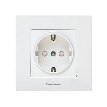 Priza SCHUKO cu protectie pentru copil, 250V 16A, montaj incastrat, IP20, alb, Karre Plus Panasonic P-KPS.COP Priza SCHUKO cu protectie pentru copil, 250V 16A, montaj incastrat, IP20, alb, Karre Plus Panasonic P-KPS.COP