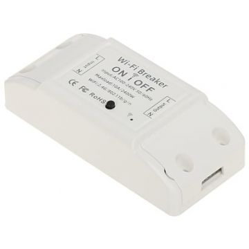 Releu Smart, cu Wi-Fi, 2400W, 10A, compatibil cu aplicatia mobila Tuya, Google, Alexa, Safer REL1TU