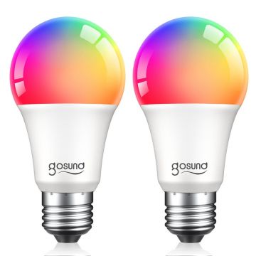 Set 2 becuri inteligente RGB Gosund WB4 2pack, Wi-Fi, Tuya, Alexa, Google Home, Dimabile, 800 Lm, Temperatura reglabila, WB4-2pack Set 2 becuri inteligente RGB Gosund WB4 2pack, Wi-Fi, Tuya, Alexa, Google Home, Dimabile, 800 Lm, Temperatura reglabila, WB4-2pack