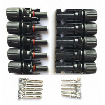 Set 5 conectori mc4 pentru instalatii fotovoltaice, SAF-MC4