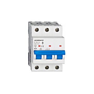 Siguranta automata tripolara C10A 6kA SCHRACK AM617310