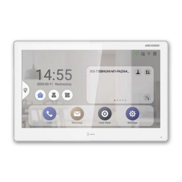 Statie de control pentru videointerfon/supraveghere/alarma, 10.1 Inch, WiFi, Hikvison DS-KH9510-WTE1(B)