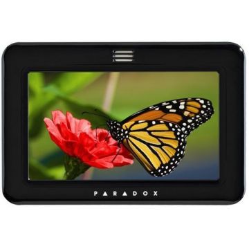 Tastatura pentru sisteme de alarma Paradox TM50-NEGRU EVO, MG, SP, Touch Screen color 5 inch, negru, 8 iesiri PGM