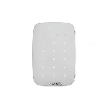 Tastatura wireless alba pentru sistem de alarma, taste touch iluminate, Ajax Keypad Plus White