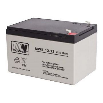 Acumulator 12V, 12Ah, fara intretinere, MW Power,  MWS 12-12 Acumulator 12V, 12Ah, fara intretinere, MW Power,  MWS 12-12