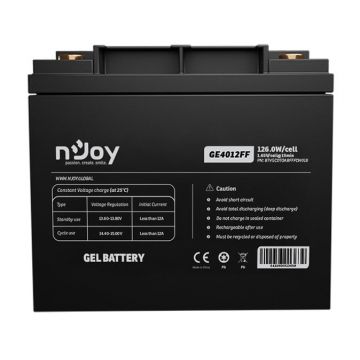Acumulator VRLA cu gel, 12V, 126W/celula, pentru UPS-uri, Njoy GE4012FF