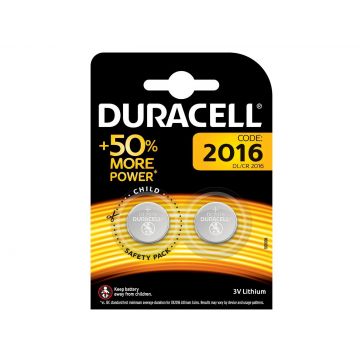 Baterie blister 2 buc, 3V, litiu, Duracell DUR-CR2016 Baterie blister 2 buc, 3V, litiu, Duracell DUR-CR2016