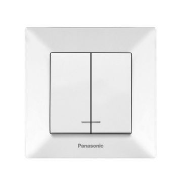 Comutator cu LED, 2 butoane, montaj incastrat, IP 20, Karre Plus Panasonic P-KP2L Comutator cu LED, 2 butoane, montaj incastrat, IP 20, Karre Plus Panasonic P-KP2L