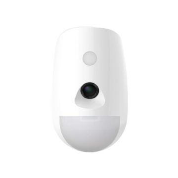 Detector PIR, Hikvision AX PRO DS-PDPC12PF-EG2-WE(B), raza 12m, camera incorporata, wireless, alarma LED albastru, imunitate la animale pana la 30kg