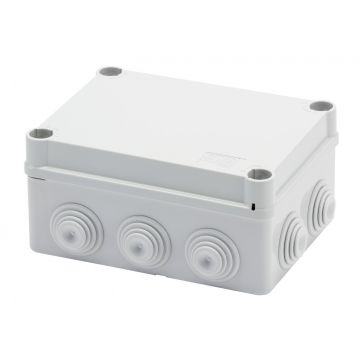 Doza derivatie 150 x 110 x 70 mm cu presetupe, IP55, Gri, montaj aparent, Gewiss GW44026