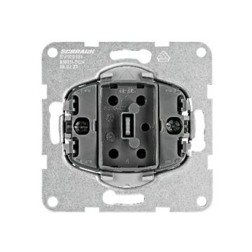 Insert intrerupator simplu, 230AC, 8  ohm, montaj incastrat, cleme cu element elastic, IP20, Schrack EV100101