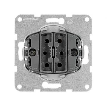 Insert pentru intrerupator dublu, cleme cu element elastic, montaj incastrat, Schrack VISIO S EV100109