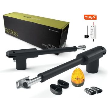 Kit automatizare poarta batanta 2 x 4.5 metri, KING GATES, LINEARK50024WIFI, releu wireless deschidere automatizare din telefon