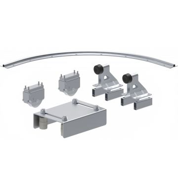 Kit feronerie pentru poarta culisanta la 90°, curba cu R=0.5m, Otel Galvanizat, KA8103.050