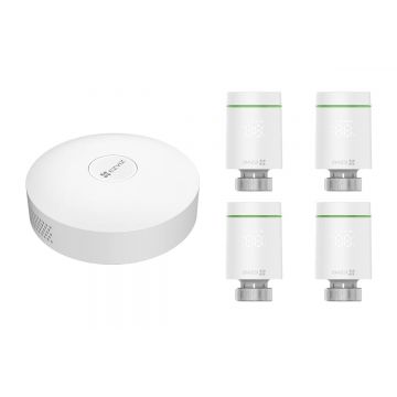 Kit Gateway A3 si 4 termostate inteligente T55 Ezviz, protocol Zigbee, control aplicatie, CS-4T55-A3 Kit Gateway A3 si 4 termostate inteligente T55 Ezviz, protocol Zigbee, control aplicatie, CS-4T55-A3