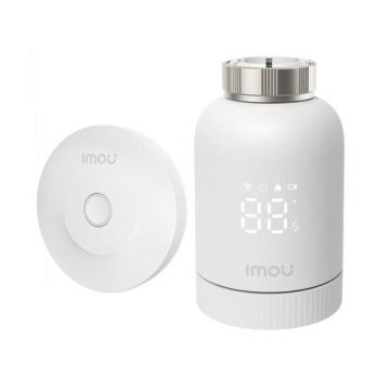 Kit robinet termostatic calorifer pe baterii si hub Imou TRV1, control vocal de pe telefon, Display LCD, Wi-Fi + Zigbee, KIT-TRV1-EU-2