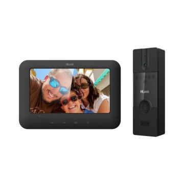 Kit videointerfon analogic Hikvision HiLook VI-K12P, 4 fire, ecran 7 inch TFT, Camera 2MP FULL HD, plug and play