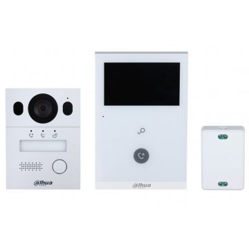 Kit Videointerfon Dahua KTX02(S), 2 fire, ecran 4.3 inch, Wi-Fi, IR, IP65, IK07, montare aparenta