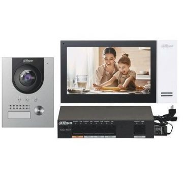 Kit videointerfon IP, 2 MP, o familie, alimentare PoE, monitor 7 inch, Dahua KTP01-S2(F)