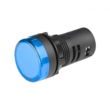 Lampa de semnalizare cu LED, 230VAC, diametru 22mm, albastru, Freder LS-BLUE-D22/230V