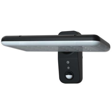 Lampa solara pentru exterior cu senzor PIR, 15W, 4000K-6000K, baterie de 6000mAh, neagra, IP65, V-Tac SKU-10315