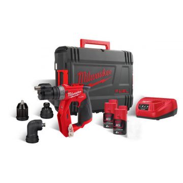 Masina de gaurit si insurubat 4 in 1 Milwaukee M12 FDDXKIT-202X cu accesorii interschimbabile, fara perii, 12V, 34Nm, 4933464979 Masina de gaurit si insurubat 4 in 1 Milwaukee M12 FDDXKIT-202X cu accesorii interschimbabile, fara perii, 12V, 34Nm, 4933464979