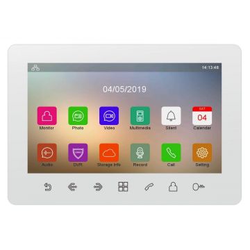 Monitor videointerfon 7 inch, 2 fire, alb, 2M2307BKTO