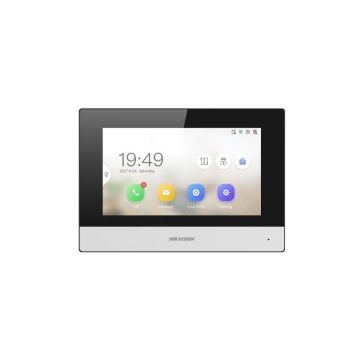 Monitor videointerfon TCP/IP, Wi-Fi, 2 fire, ecran 7 inch, touch screen, microfon, difuzor, Hikvision DS-KH6320Y-WTE2
