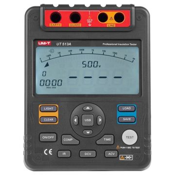 Multimetru digital UNI-T UT513A, 600V, 18 citiri, iesire USB, rezistenta la izolatie, indicator stare baterie