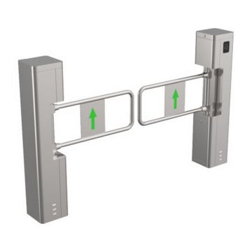 Poarta batanta pentru acces persoane, cititor mifare, brat otel, latime banda 1100mm, Hikvision, DS-K3BC411X-M-Dm110