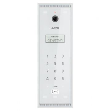 Post de exterior videointerfon Electra, blocuri 40 apartamente, montaj aparent, acces cu RFID, alb, VPE.0BS03.ELWTL