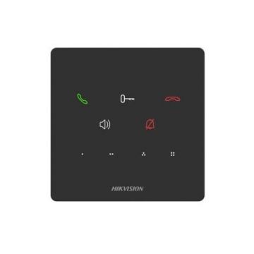 Post de interior fara display, pentru videointefon, comunicare TCP/IP, Hikvision DS-KH6000-E1, 9 butoane cu touch, microfon, difuzor, PoE
