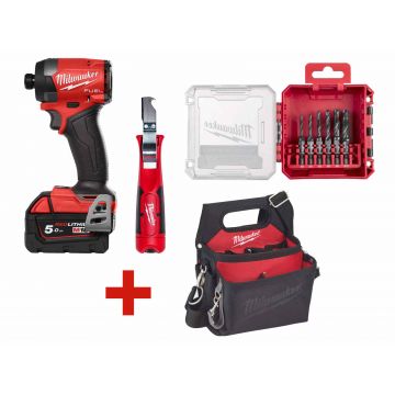 PROMO: Kit masina de insurubat cu impact Milwaukee M18, 226 Nm, 1/4 inch Hex, cleste dezizolare, set burghie HSS-G, geanta cadou, 4933479865-PROMO PROMO: Kit masina de insurubat cu impact Milwaukee M18, 226 Nm, 1/4 inch Hex, cleste dezizolare, set burghie HSS-G, geanta cadou, 4933479865-PROMO