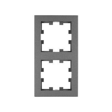 Rama verticala cu 2 posturi, design cubic, ABS, atracit, Schrack VISIO S EV115302