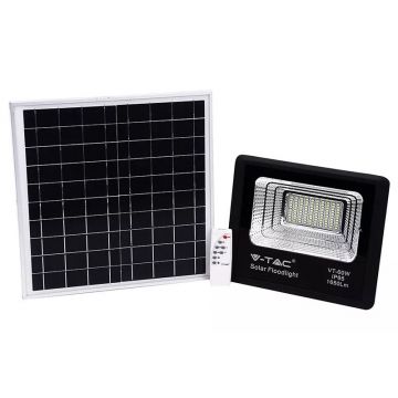 Reflector LED cu panou solar, 20W, 4000K, 1650lm, baterie de 10000mAh, V-Tac SKU-8575