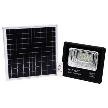 Reflector LED cu panou solar, 20W, 6000K, 1650lm, baterie de 10000mAh, V-Tac SKU-94010