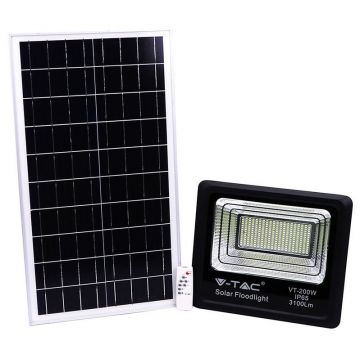 Reflector LED cu panou solar, 40W, 4000K, 3100 lumeni, baterie de 20000mAh, IP65, V-Tac SKU-8577