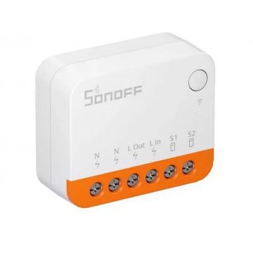 Releu smart cu Wi-Fi SONOFF MINI R4, 2400W, 10A, Bluetooth, compatibil cu Google Home si Alexa