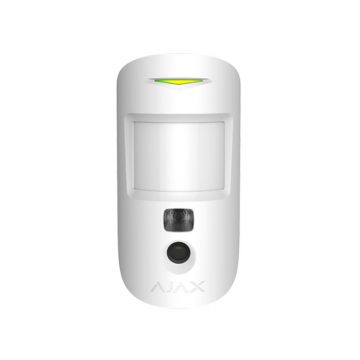 Senzor de miscare wireless PIR, 1.7 km 868 MHz, indoor, imunitate animale, alb, AJAX MotionCam(PhOD)(W)