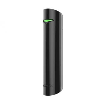 Senzor pentru detectare spargere geam AJAX GLASSPROTECT BL, Wireless 868 Mbz, Negru, sensibilitate ajustabila