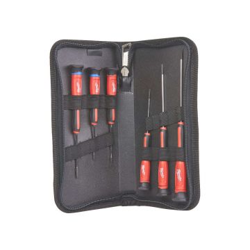 Set 6 surubelnite de precizie PH si SL Milwaukee, husa textila cu fermoar, 4932471869