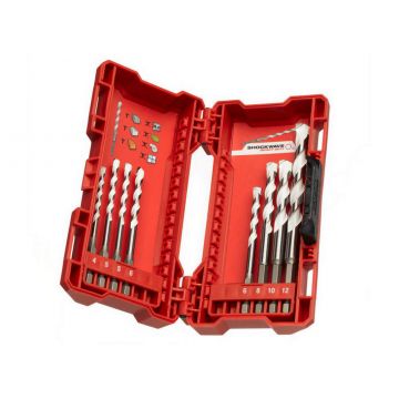 Set 8 burghie Milwaukee multimaterial cu coada hex, cutie depozitare, 4932471112