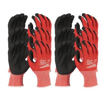 Set manusi Milwaukee rezistente la taiere Nivel A, marimea M, 12 bucati, 4932471614