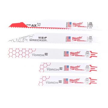 Set panze SAWZALL BLADE SET Milwaukee, pentru fierastrau sabie SUPER SAWZALL M18, 49222205
