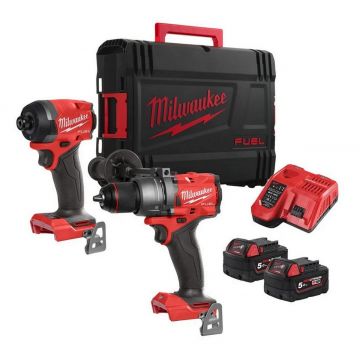 Set scule Milwaukee M18 FPP2A3-502X pentru gaurit si insurubat, 2x acumulatori 5Ah, cutie inclusa, 4933480873 Set scule Milwaukee M18 FPP2A3-502X pentru gaurit si insurubat, 2x acumulatori 5Ah, cutie inclusa, 4933480873