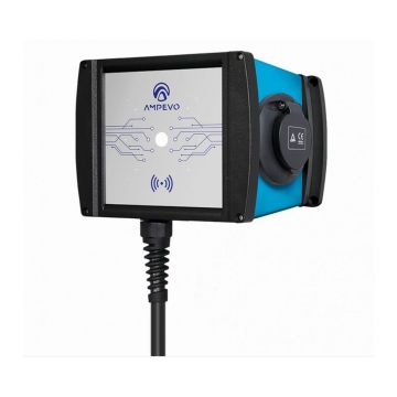 Statie de incarcare masini electrice AMPEVO 22 kW,  32A, Type 2, Aplicatie mobila, IP65, trifazat, AMP322T2GO-CP