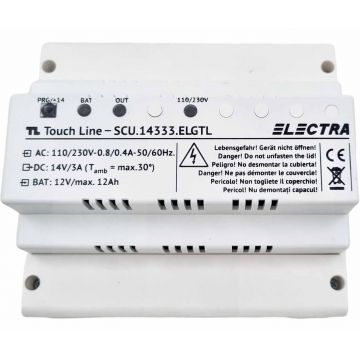 Sursa de alimentare pentru 2/3 familii Electra Touch Line, generatia 3, montaj sina DIN, alb, SCU.14333.ELGTL